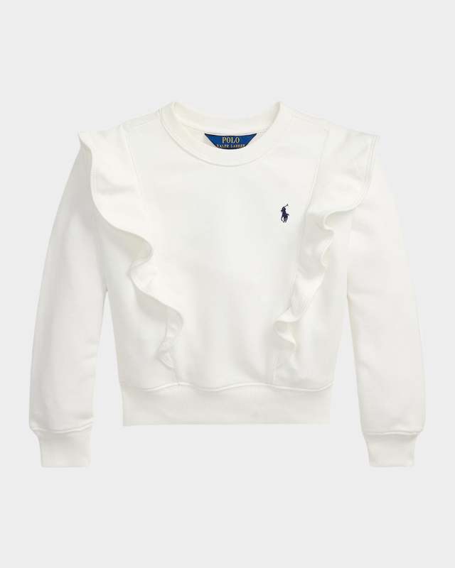 Girl's Ruffle Trim Sweatshirt, Size 2-
